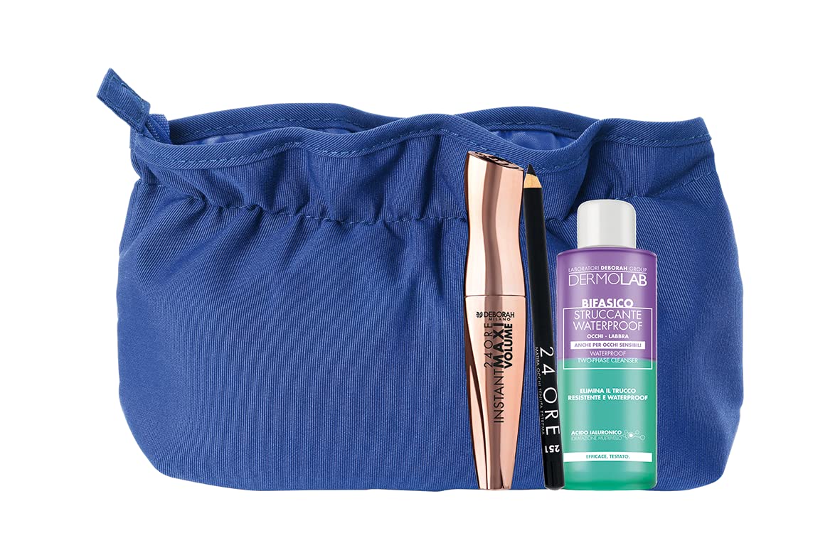 Pochette con mascara instant Maxi Volume + Matita 24 ore + Acqua Micellare DEBORAH MILANO